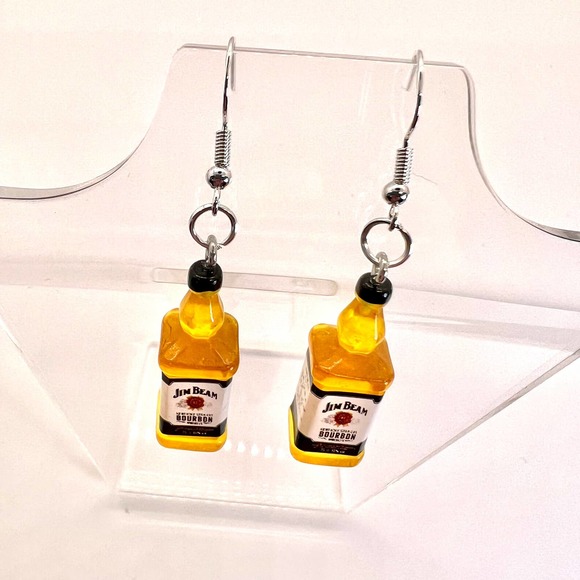 Jim Bean Earrings - Alcohol Earrings - Bourbon Earrings - Party Earrings - Picture 7 of 10